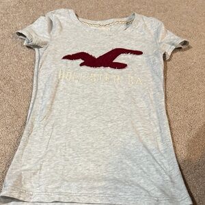 Hollister  Gray Tee with Red Logo
